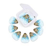 Plettri per chitarra Hippo Plettri da 12 pezzi con scatola sottile, bambino con icletta colorata che si diverte facendo sport Stampa di illustrazioni grafiche, set regalo di plettri per chitarra sp