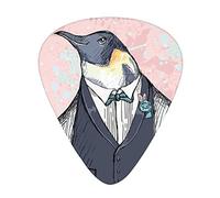 Plettri per chitarra Hipster Confezione da 12 Plettri per chitarra universali in ABS, Illustrazione di un divertente gentiluomo vestito con stile su schizzi di colore, per chitarra acustica ed elettri