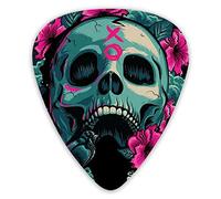 Plettri per chitarra Hipster Sugar Skull Premium plettri per basso per chitarra elettrica e basso con tre dimensioni (confezione da 12)