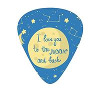 Plettri per Chitarra I Love You Confezione da 12 Plettri per Chitarra Universali in ABS, Sentimenti di Cometa in Stella Cadente Spazio Orbita Cosmica San Valentino, per Chitarra Acustica ed Elettrica,
