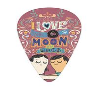 Plettri per chitarra I Love You to The Moon Plettri per chitarra universali in ABS da 12 confezioni, Plettri per chitarra I Love You to The Moon e ritorno, citazione disegnata a mano con una coppia ro