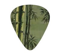 Plettri per chitarra in bambù verde, di dimensioni sottili, medie e spesse, set da 12 pezzi, adatti per chitarra elettrica e vari strumenti