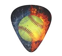 Plettri per chitarra in celluloide Accessori per chitarra Plettri per chitarra acustica, chitarra elettrica, basso Confezione da 12 (ice water fire flame softball baseball)
