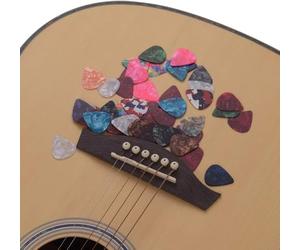 Plettri Per Chitarra In Celluloide Colorato Duri E Indossabili Ideali Per Chitarre Elettriche Acustiche E Basso Con Pacchetto Da 50 Pz