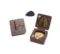 Plettri per chitarra in legno personalizzati con custodia, scatola per plettro inciso, porta plettri unico, regalo per la festa del papà, regalo per lui, testimoni dello sposo