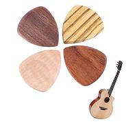 Plettri per chitarra in legno Plettri per chitarra acustica a plettro flessibili Supporto per plettro Plettro per chitarra premium per chitarra acustica, chitarra elettrica, ukulele, basso, 4 pezzi