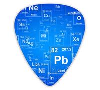 Plettri per chitarra Insegnante di scienze Elementi divertenti Tavola periodica Plettri per chitarra premium 12 pezzi Plettri per ukulele inclusi 0,46 mm 0,71 mm 0,96 mm