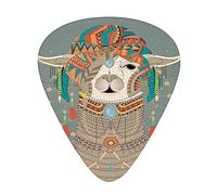 Plettri per chitarra Llama Headwear Confezione da 12 Plettri per chitarra universali in ABS, copricapo colorato che indossa lama con accessori Orecchini al collo Animale astratto, per chitarra acustic