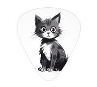 Plettri per chitarra Lonely Cat di dimensioni sottili, medie e spesse, set da 12 pezzi, adatti per chitarra elettrica e vari strumenti