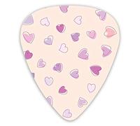 Plettri per chitarra Love Heart Pattern Simpatici 12 pezzi Plettri per ukulele inclusi 0,46 mm 0,71 mm 0,96 mm