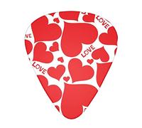Plettri per chitarra Love Heart Ukulele Basso Chitarre acustiche elettriche Sottile Medio Pesante Confezione da 12 (0,46/0,71/0,96 mm)