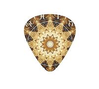 Plettri per chitarra Magic Circle Zodiacs Sign Psichedelico nero plettro per chitarra elettrica per gli amanti della chitarra acustica regalo 12 pezzi con scatola