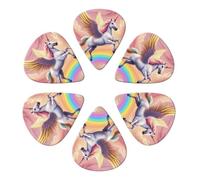 Plettri per chitarra Magical Unicorn Rainbow Wings, confezione da 6, sottili, medi e pesanti, per chitarra acustica, elettrica, ukulele, basso, 0,96 mm
