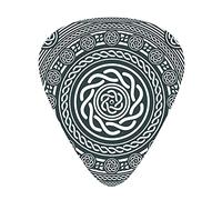 Plettri per chitarra Mandala astratti Plettri da 12 pezzi con scatola sottile, illustrazione di sfondo astratto monocromatico tribale etnico mandala, set regalo speciale di plettri per chitarra per ch