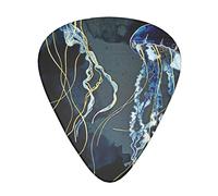 Plettri per chitarra Medusa blu e oro Ukulele Basso Chitarre acustiche elettriche Sottile Medio Pesante Confezione da 12 (0,46/0,71/0,96 mm)