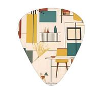 Plettri per chitarra Mid Century Modern 12 pezzi, materiale ABS, bordi lisci, sensazione confortevole, 3 spessori opzionali