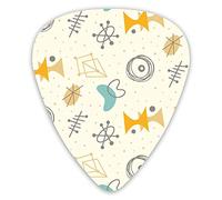 Plettri per chitarra Mid Twentieth Century Modern Seamless Pattern 1950s Retro Style Premium Picks Sampler 12 confezioni