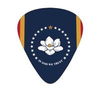 Plettri per chitarra Mississippi State Flag in dimensioni sottili, medie e spesse, set da 12 pezzi, adatti per chitarra elettrica e vari strumenti