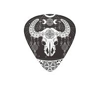 Plettri per chitarra mistica geometria mucca teschio nativo nero plettro chitarra per basso elettrico amanti della chitarra acustica regalo 12 pezzi con scatola