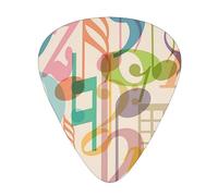 Plettri per chitarra, Mix Match Musica retrò con note musicali per chitarra acustica, chitarra elettrica, basso, ukulele tre dimensioni (confezione da 12)