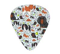 Plettri per chitarra, modello Cavalier King Charles Spaniel per chitarra acustica, chitarra elettrica, basso, ukulele tre dimensioni (confezione da 12)