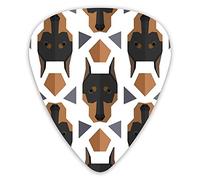 Plettri per chitarra Modello poligonale Testa di doberman Plettri premium Campionatore 12 confezioni - Plettri per chitarra Varietà Plettri