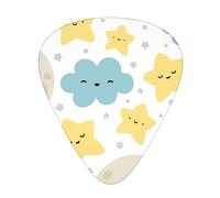 Plettri per chitarra Moon Cloud Star Stampato Ukulele Basso Elettrico Chitarre acustiche Sottile Medio Pesante Confezione da 12 (0,46/0,71/0,96 mm)