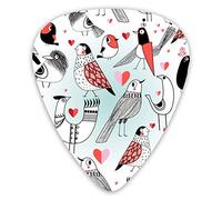 Plettri per chitarra Motivo grafico in Love Birds 12 pezzi Plettri per ukulele inclusi 0,46 mm 0,71 mm 0,96 mm