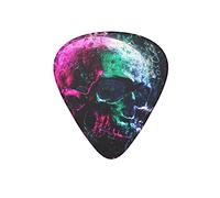 Plettri per chitarra Neon Skull Shining Polygons 3D Black Guitar Plettro per basso elettrico per gli amanti della chitarra acustica Gift 12 Pack con scatola