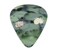 Plettri per chitarra Ninfee nere Stampa Confezione da 12 Plettri per chitarra sottili medi pesanti Accessori per chitarra per basso, chitarre con scatola di immagazzinaggio