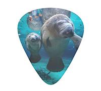Plettri per chitarra Ocean Animal Manatee Ukulele Basso Chitarre acustiche elettriche Sottile Medio Pesante Confezione da 12 (0,46/0,71/0,96 mm)