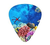 Plettri per chitarra Ocean Tropical Fish Coral stampato Ukulele Basso Elettrico Chitarre acustiche Sottile Medio Pesante Confezione da 12 (0,46/0,71/0,96 mm)