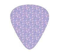 Plettri per chitarra Orchidee Confezione da 12 Plettri per chitarra universali in ABS, Illustrazione di grammofono con petali multicolori Orchidee disegna su sfondo viola, per chitarra acustica ed ele