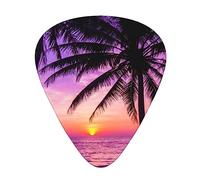 Plettri per chitarra Palm Trees at Sunset Plettri per chitarra stampati da 12 pezzi per basso elettrico acustico Ukelele