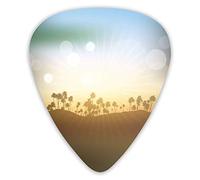 Plettri per chitarra Palme e cielo al tramonto 12 pezzi Plettri per ukulele inclusi 0,46 mm 0,71 mm 0,96 mm