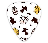 Plettri per chitarra Pelle di mucca Latte Formaggio Plettri per chitarra 12 pezzi Plettri per ukulele inclusi 0,46 mm 0,71 mm 0,96 mm