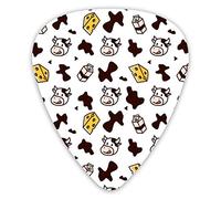 Plettri per chitarra Pelle di mucca Latte Formaggio Plettri per chitarra 12 pezzi Plettri per ukulele inclusi 0,46 mm 0,71 mm 0,96 mm