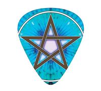 Plettri per chitarra Pentagram Confezione da 12 pezzi con scatola sottile, supporto Pentagram a forma circolare su trave con motivo disegnato a mano, set regalo speciale di plettri per chitarra per ch