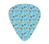 Plettri per chitarra per aeroplano Confezione da 12 Plettri per chitarra universali in ABS, modello colorato per trasporto aereo con palloncini, biplani, zep n e aquiloni, per chitarra acustica ed