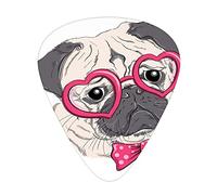 Plettri per Chitarra per Cani Confezione da 12 Plettri per Chitarra Universali in ABS, Cane alla Moda con Occhiali a Cuore e Papillon Punteggiato I Love Pugs Draw, per Chitarra Acustica ed Elettrica,R