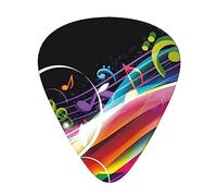 Plettri per chitarra, per chitarra acustica, chitarra elettrica, basso, ukulele tre dimensioni (confezione da 12) musica colorata stampata