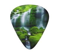 Plettri per chitarra, per chitarra acustica, chitarra elettrica, basso, ukulele tre dimensioni (confezione da 12) stampa verde cascata