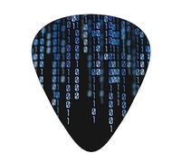 Plettri per chitarra, per chitarra acustica, chitarra elettrica, basso, ukulele tre dimensioni (confezione da 12) The Blue Binary Matrix