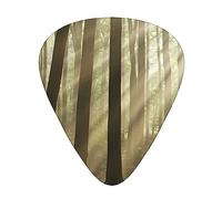 Plettri per chitarra, per chitarra acustica, chitarra elettrica, basso, ukulele tre dimensioni (confezione da 12) stampa del sole che guarda attraverso gli alberi in una foresta