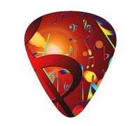 Plettri per chitarra, per chitarra acustica, chitarra elettrica, basso, ukulele tre dimensioni (confezione da 12) chiave musicale colorata stampata