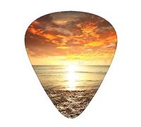 Plettri per chitarra, per chitarra acustica, chitarra elettrica, basso, ukulele tre dimensioni (confezione da 12) Stampa Sunset Ocean Beach