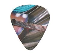 Plettri per chitarra, per chitarra acustica, chitarra elettrica, basso, ukulele tre dimensioni (confezione da 12) chitarra acustica acquerello stampato