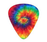 Plettri per chitarra, per chitarra acustica, chitarra elettrica, basso, ukulele tre dimensioni (confezione da 12) stampa tie-dye arcobaleno