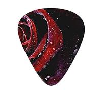 Plettri per chitarra, per chitarra acustica, chitarra elettrica, basso, ukulele tre dimensioni (confezione da 12) stampa Dew Rose