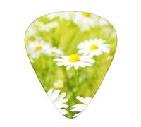 Plettri per chitarra, per chitarra acustica, chitarra elettrica, basso, ukulele tre dimensioni (confezione da 12) fiore floreale estivo con margherite
